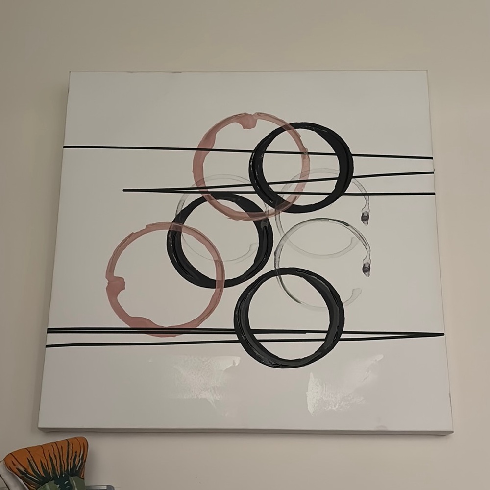 Modern Black and Pink Wall Decor Art